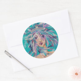 Adesivo Rainha Safine Azul Roxo Sereia Oceânica Princesa