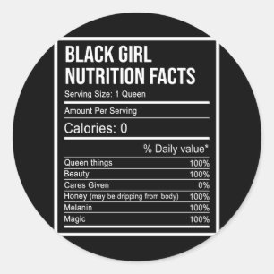 Adesivo Rainhas Negras Negras Fatos Nutricionais Amigos