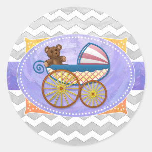 Adesivo Rainy Sky Cinza Chevron e Purple Baby