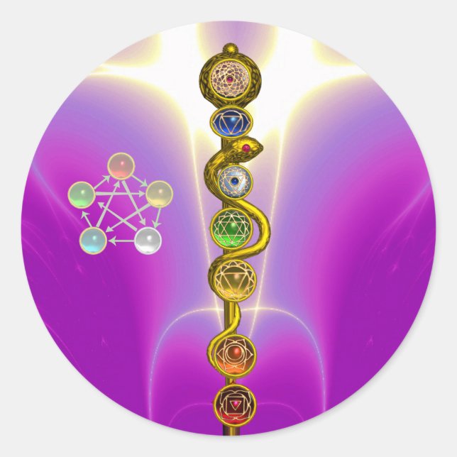 ADESIVO RAIO DE ASCLEPIUS 7 CHAKRAS,YOGA, ENERGIA ESPIRITU (Frente)