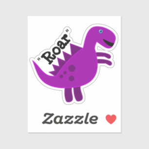 Adesivo Raio de Dinossauro Roxo Feliz e Bonito