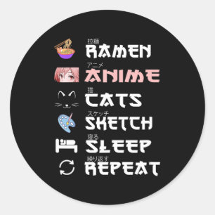 Adesivo Raio japonês animado desenhando gato Anime Lover G