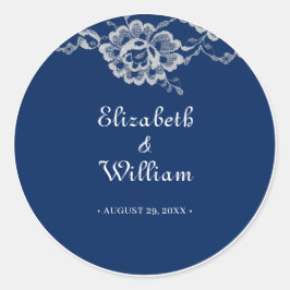 Adesivo Raios Florais Elegantes no Casamento Azul Marinho