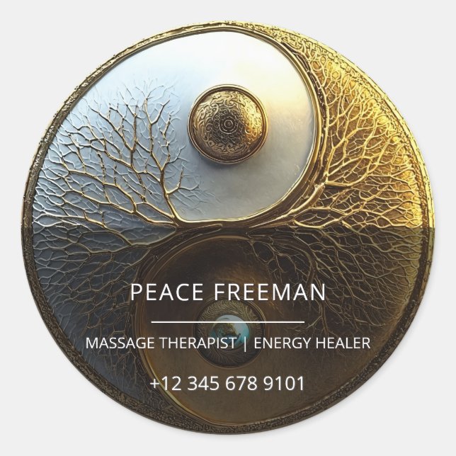 Adesivo Raiz da Harmonia | Design Yin Yang (Frente)