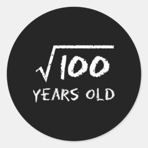 Adesivo Raiz Quadrada De 100 Aniversário De 10 Anos 10 Ano