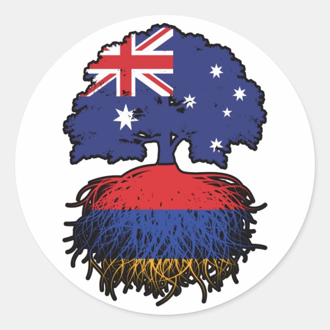 Adesivo Raízes da Árvore Australiana Armênia (Frente)