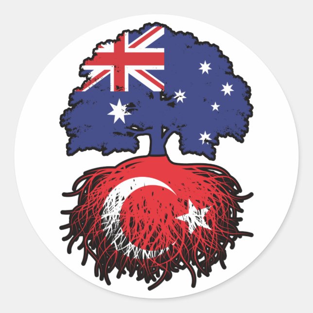 Adesivo Raízes da Árvore Turca Australiana (Frente)