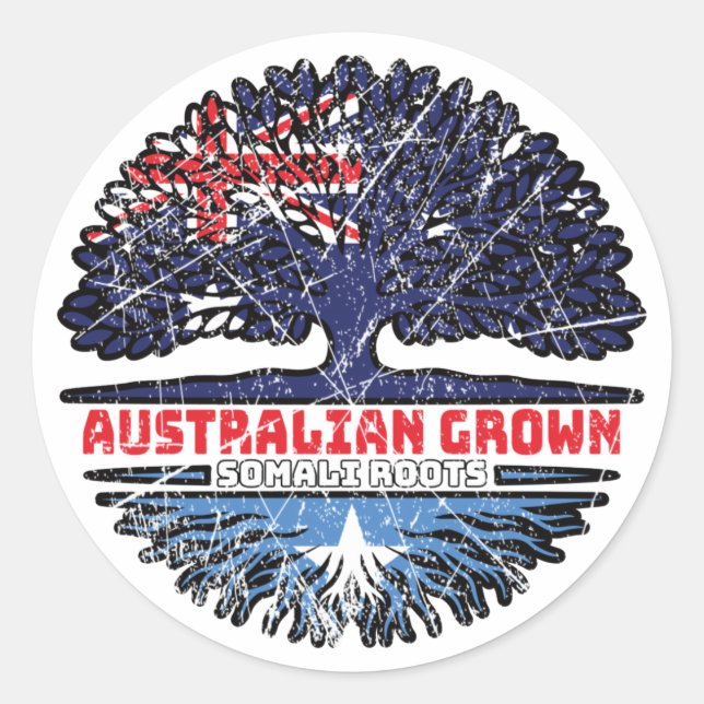 Adesivo Raízes de Árvore australianas somali australianas (Frente)