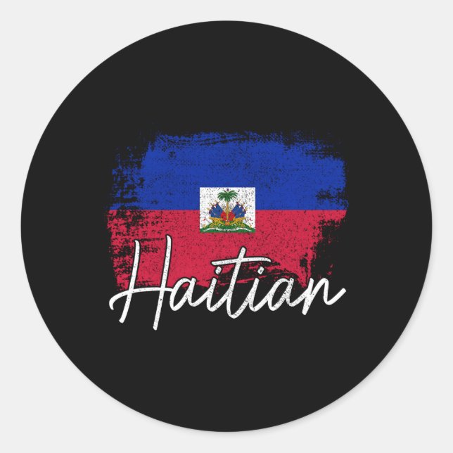 Adesivo Raízes do Orgulho Haitiano na Bandeira do Haiti (Frente)