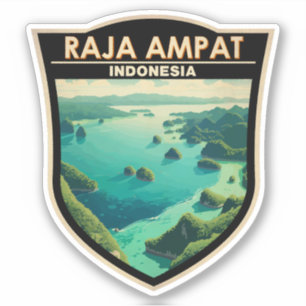 Adesivo Raja Ampat Indonesia Viagem Art Vintage