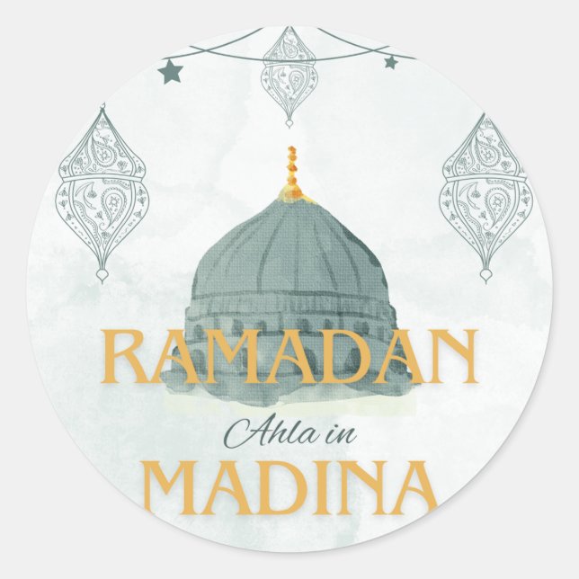 Adesivo Ramadã ahla em madina Ramadan Kareem Sticker (Frente)