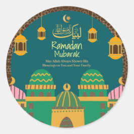 Adesivo Ramadã| Eid Mubarak Ouro Calliografia Maroon