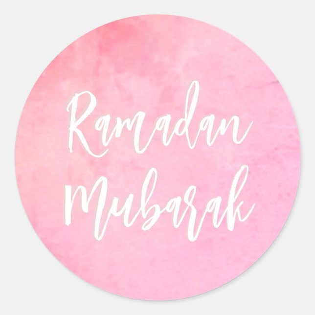 Adesivo Ramadan Mubarak Bonito Rosa (Frente)