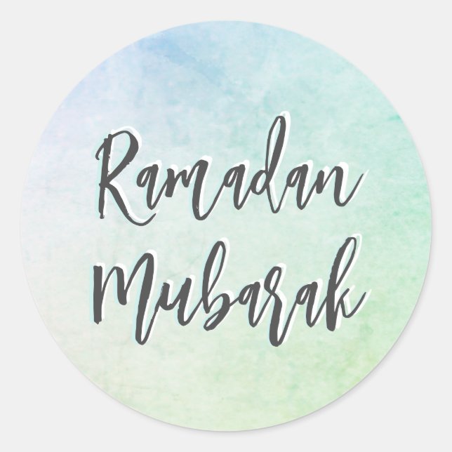 Adesivo Ramadan Mubarak Script Classic Round Sticker (Frente)