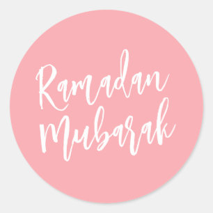 Adesivo Ramadan Mubarak Simple Baby Pink Minimalista