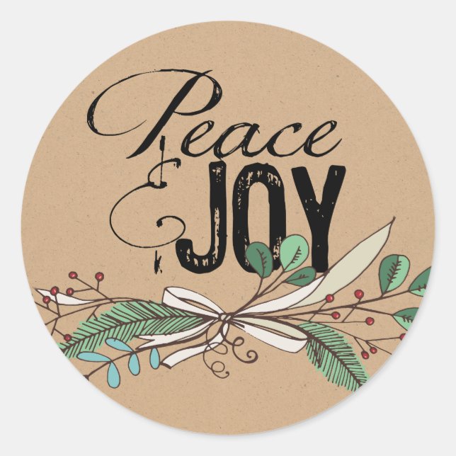 Adesivo Ramais e Berries Peace and Joy Sticker (Frente)