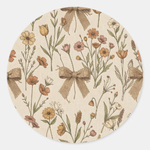 Adesivo Ramalhete de Flores Silvestres Rústicas com Laços