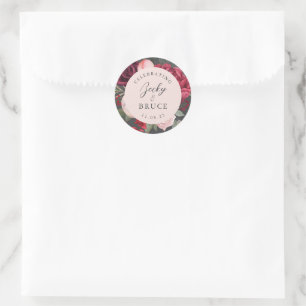 Adesivo Ramalhete de Noiva Rosa Romântico Personalizado