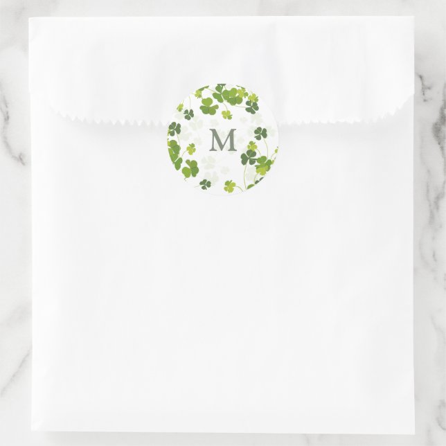 Adesivo Ramalhete de trevo verde monograma  Dia de São Pat (Bolsa)