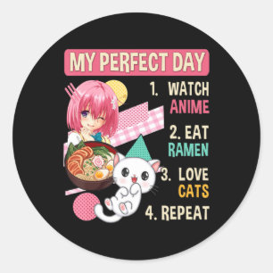 Adesivo Ramen Cat Kawaii Anime Comida Japonesa Girls Offic