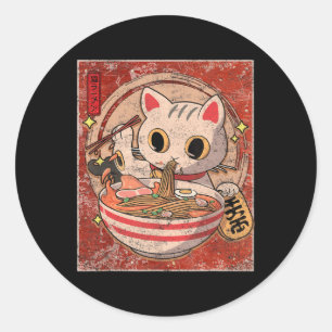 Adesivo Ramen Cat Kawaii Anime Comida Japonesa Oferece Rap