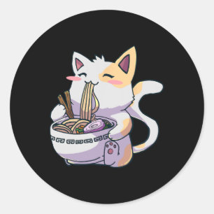 Adesivo Ramen Cat Kawaii Anime Japonês Kawaii Neko