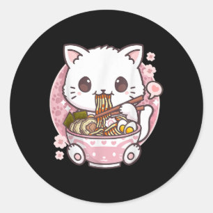 Adesivo Ramen Cat Kawaii Anime Ramen Cat Lovers Kawaii