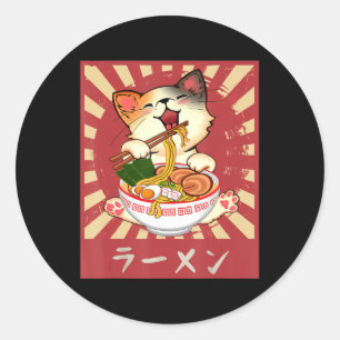 Adesivo Ramen Cat Neko Anime Kawaii Japonês Merch Gifts G