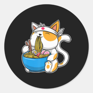 Adesivo Ramen Cute Cat Kawaii Anime Comida japonesa Neko C