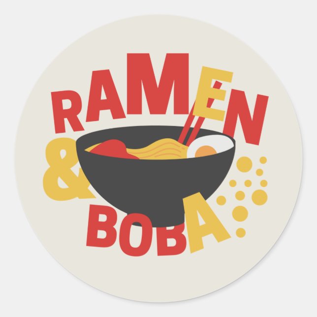 Adesivo Ramen e Boba Fofos (Frente)