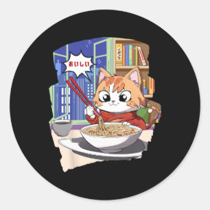Adesivo Ramen Kawaii Cat Anime