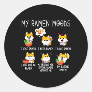 Adesivo Ramen Shiba Inu Cachorro Passa Noodles Japoneses P