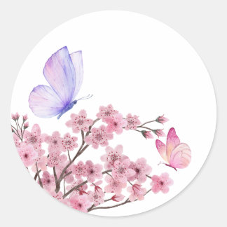 Adesivo Ramificação do Flor de Cereja Elegante com Manteig