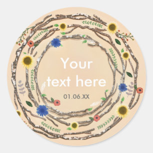Adesivo Ramos Rústicos Vintage Floral Primavera Stickers