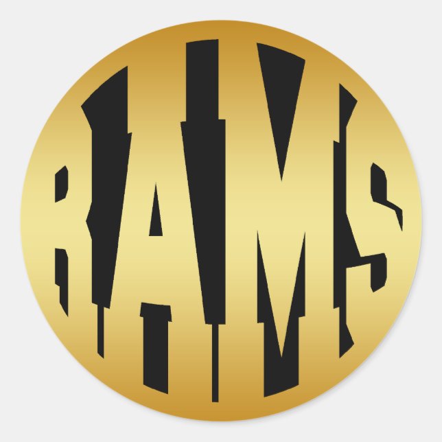 ADESIVO RAMS - TEXTO DOURADO (Frente)