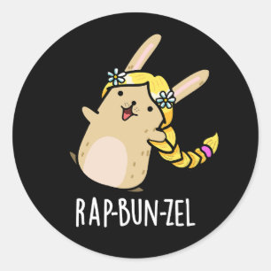 Adesivo Rap-bun-zel Funny Bunny Pun Dark BG