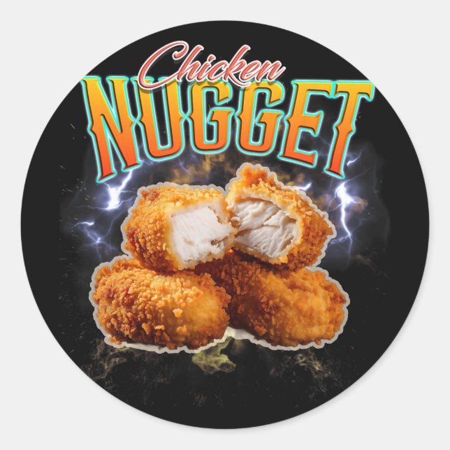 Adesivo Rap de Contrabando Frango Nugget Engraçado Vintage (Frente)