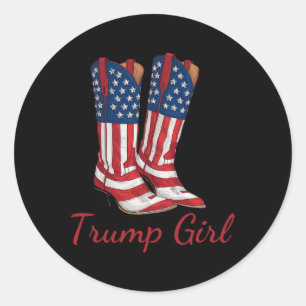 Adesivo Rapariga Americana Vote Trump Girl Republican Cowg