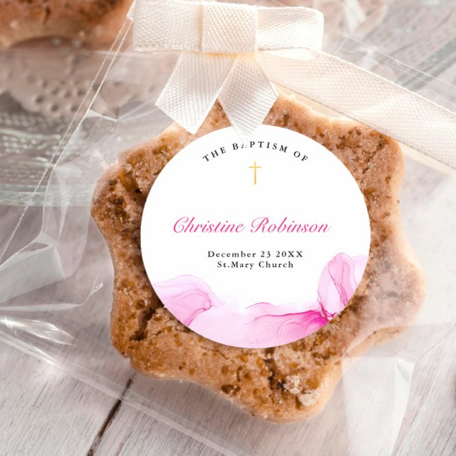 Adesivo Rapariga Baptism Christening Pink Ink (Criador carregado)