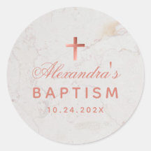 Rapariga Baptism Faux Rosa Dourado Marble Elegante