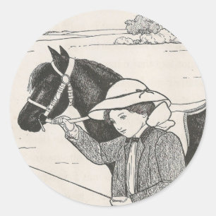 Adesivo Rapariga com Pony