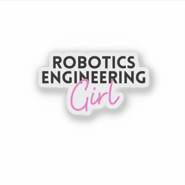 Adesivo Rapariga de Engenharia Robótica (Frente)