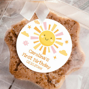 Adesivo Rapariga de Festa de primeiro aniversario Sol