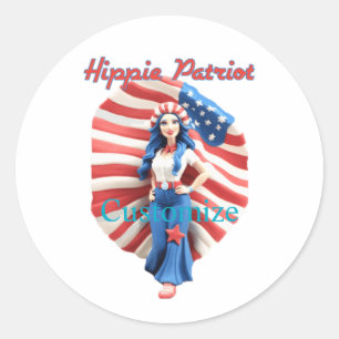 Adesivo Rapariga de Hippie Patriótica Thunder_Cove