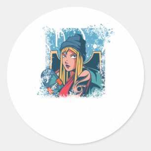 Adesivo Rapariga de skate Anime Dão presente para mulheres