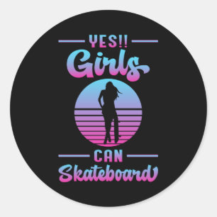 Adesivo Rapariga de skate Sk8 Meninas Skateboard Skating D