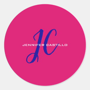 Adesivo Rapariga do Monograma de Script de Caligrafia Prof