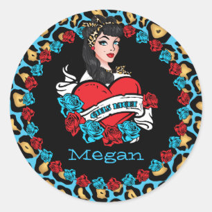 Adesivo Rapariga do Pin-up, Rock-a-Billy, Stickers