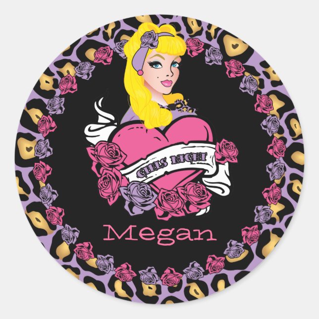 Adesivo Rapariga do Pin-up, Rock-a-Billy, Stickers (Frente)