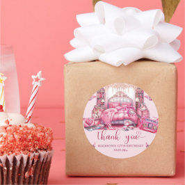 Adesivo Rapariga do Sleepover no Aniversário Personalizada